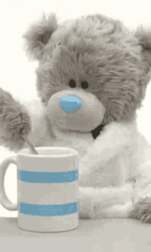 Tatty Teddy Tea GIF - Tatty Teddy Tea Stir GIFs