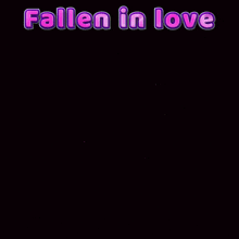 a cartoon character with the words " fallen in love " behind him