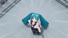 a girl with blue hair and blue eyes is surrounded by flowers