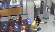 Robbery Fight Back GIF - Robbery Fight Back Throw Chair GIFs