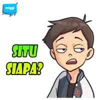 a cartoon of a boy with the words situ siapa