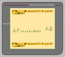 a dot matrix with stereo sound is displayed on a screen