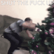 Shut Up Tree GIF - Shut Up Tree Christmas Tree Throw GIFs