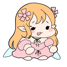 a cartoon drawing of a fairy with a flower in her hair