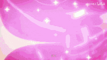a couple of anime characters standing next to each other with a pink sphere in the middle and the letters bilibili on the bottom