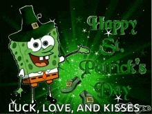 Happy St Patricks Day Spongebob GIF - Happy St Patricks Day Spongebob Smile GIFs