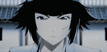 a close up of a black and white anime character with the name tataka written on the bottom