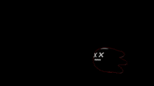 a black cat with white crosses on its eyes is floating in the air .