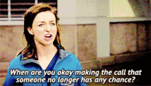 Greys Anatomy Amelia Shepherd GIF - Greys Anatomy Amelia Shepherd When Are You Okay Making The Call GIFs