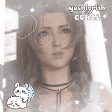 a picture of a woman with the name yoshierith de coral on the bottom