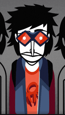 a cartoon drawing of a man wearing sunglasses