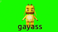 a cartoon character with the word gayass on the bottom