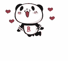 shopping panda rpanda heart love fly