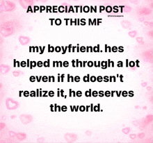 an appreciation post for a boyfriend who helped me through a lot