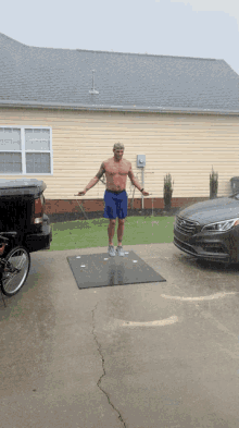 raining workout training jumping rope exercise