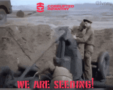 a poster for the corrupted infantry says we are seizing