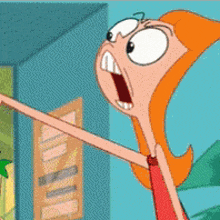 a close up of a cartoon character screaming