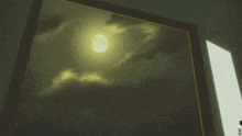 a painting of a full moon in a dark sky