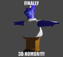 a 3d model of homer simpson with the words finally 3d homor