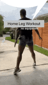 a video of a man doing a home leg workout