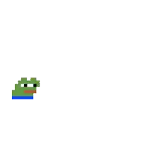 a pixel art of a green frog with a blue stripe on its neck .