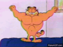 Garfield Garfield Muscle GIF - Garfield Garfield Muscle Garmuscle GIFs