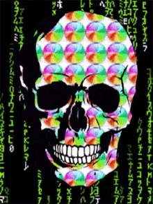 Skull Matrix Code GIF - Skull Matrix Code Color Wheel GIFs