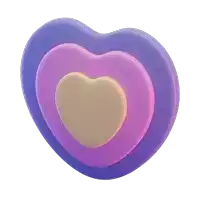 a purple heart with a yellow heart in the middle