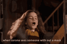 harry potter excited corona virus no mask hermione
