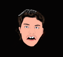 a cartoon drawing of a man 's face with a crown on his head