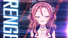 a girl with headphones and the name renga on the bottom right
