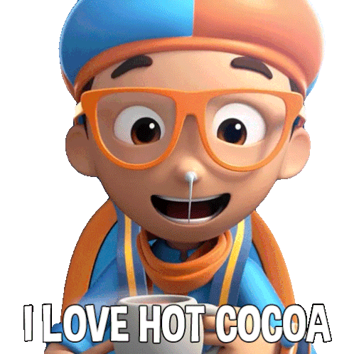I Love Hot Cocoa Blippi Sticker - I Love Hot Cocoa Blippi Blippi Wonders Educational Cartoons For Kids Stickers
