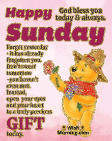 a sunday greeting card with winnie the pooh