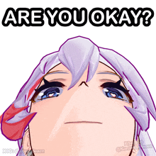 a drawing of a girl with the words " are you okay "