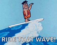Fred Flintstone The Flintstones GIF - Fred Flintstone The Flintstones Surfing GIFs