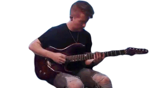 Headbang Cole Rolland Sticker - Headbang Cole Rolland Playing Guitar Stickers