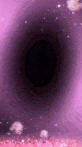 a purple background with a black hole in the middle of it