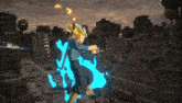 a video game screen shows a character with 16 hits on it
