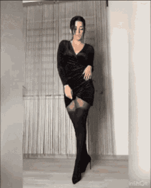 Black Dress High Heels GIF - Black Dress High Heels Pantyhose GIFs