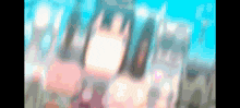 a blurry picture of a person 's face with a blue sky behind them