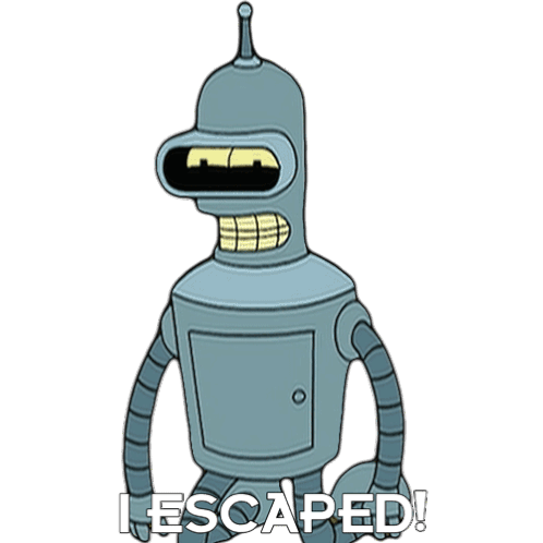 I Escaped Bender Sticker - I Escaped Bender Futurama Stickers