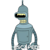 I Escaped Bender Sticker - I Escaped Bender Futurama Stickers