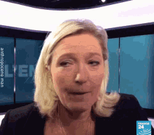 Marine Le Pen GIF - No Teeth Smile Laughing GIFs