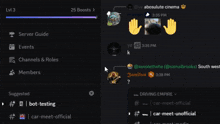 a screenshot of a roblox car meets chat room