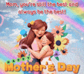 a mother 's day greeting card with two women hugging