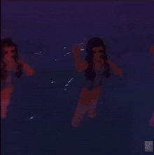 a girl in a video game is walking in a dark room .