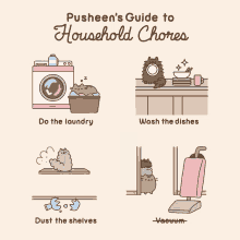 Pusheen Pusheen Housewife GIF - Pusheen Pusheen Housewife Pusheen Household GIFs