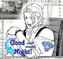 a black and white drawing of a man with the words good rest angel on it
