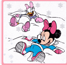 Snow Angel Minnie Mouse GIF - Snow Angel Minnie Mouse Daisy Duck GIFs