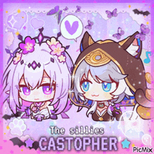 a picture of two anime characters with the title the sillies castophen